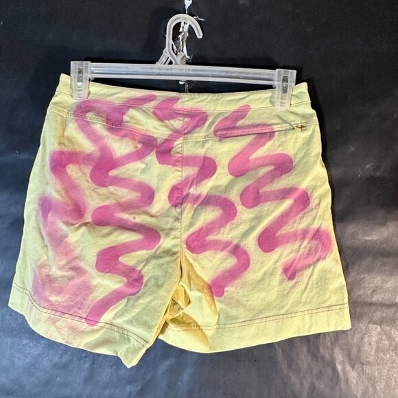 Athleta Shorts Size 10 EUC Yellow Golf Athletic Athleisure Pink Tennis Graffiti - Picture 6 of 6